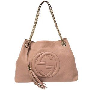 Gucci Pink Leather Medium Soho Chain Tote
